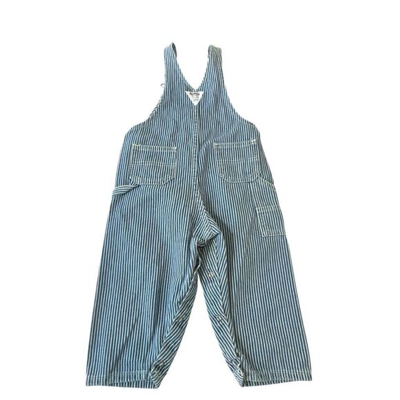 VTG Osh Kosh Baby Striped Conductor Carpenter Overalls, 24 months - Picture 3 of 6